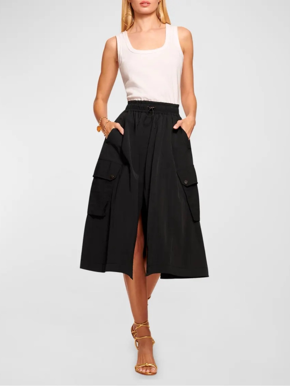 Ramy Brook Giovanna Mixed Media Midi Dress